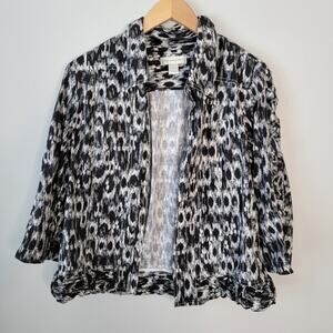 Christopher Banks Linen Cotton Blazer Jacket Career Office 3/4 Sleeve M Mob Wife